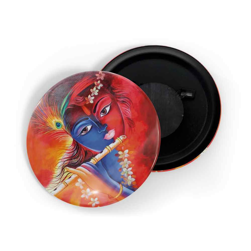 dhcrafts Fridge Magnet Multicolor Krishna D1 Glossy Finish Design Pack of 1 (58mm)